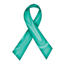 Teal Swirl Ribbon Temporary Tattoo