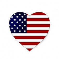 USA Flag Heart Shaped Temporary Tattoo